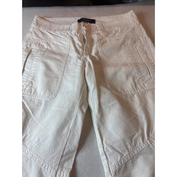 Billy Blues Womens White Cargo Pants Size 4 With Multiple Pockets & Belt Loops - Picture 3 of 14
